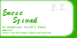 emese szivak business card